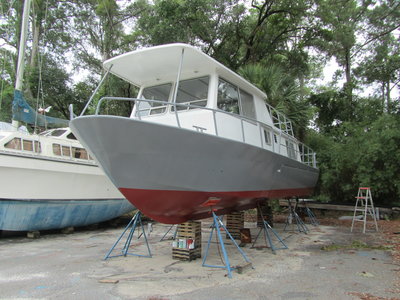 At Dataw Island Marina for Sand Blast and Bottom Paint