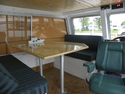 Helm sitting area with custom table