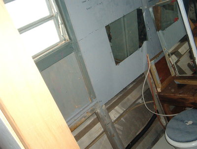 The sill ,wall bracing and backing plywood, <br />replaced  from entrance door to bathroom